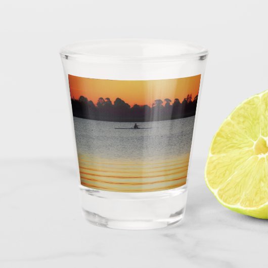 Lake Wendouree Rustig Voor de Nacht Shot Glas (Voorkant)