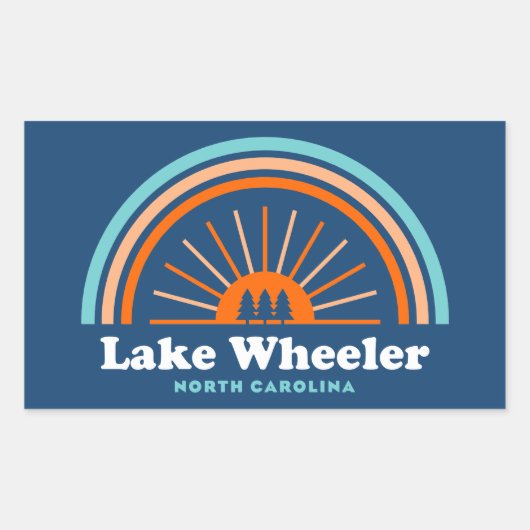 Lake Wheeler North Carolina Rainbow Rechthoekige Sticker (Voorkant)
