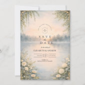 Lake Wildflower Forest Romance Wedding Save The Date (Voorkant)