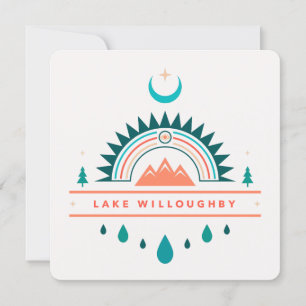 LAKE WILLOUGHBY boho regenboog maan Kaart