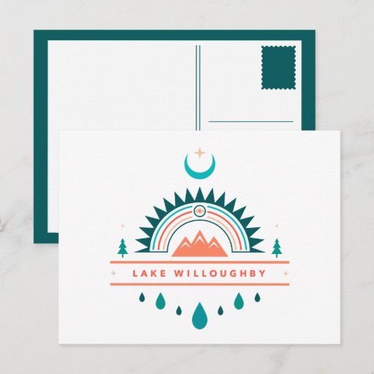 Lake Willoughby Boho regenboogmaan Briefkaart (Voorkant / Achterkant)
