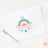Lake Willoughby Boho regenboogmaan Ronde Sticker (Envelop)