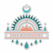 Lake Willoughby Boho regenboogmaan sticker (Voorkant)