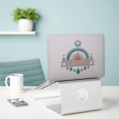 Lake Willoughby Boho regenboogmaan sticker (Laptop op bureau)