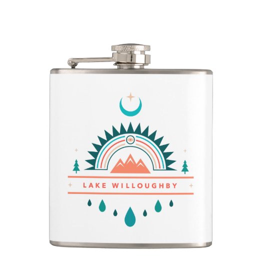 Lake Willoughby Vermont Boho regenboogmaan Heupfles (Voorkant)