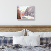 Lake willoughby Vermont olieverfschilderij Canvas Afdruk (Insitu (Slaapkamer))