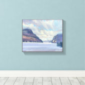 Lake willoughby Vermont olieverfschilderij Canvas Afdruk (Insitu (Houten vloer))