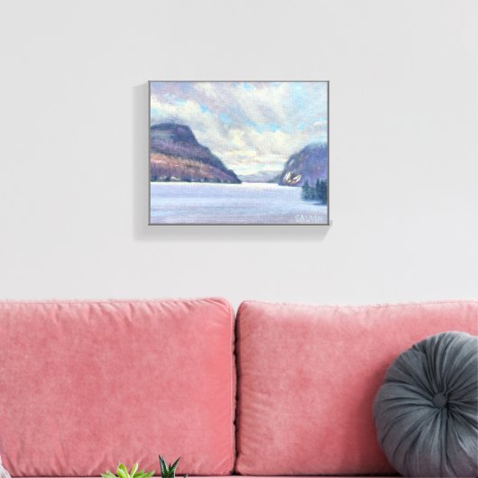 Lake willoughby Vermont olieverfschilderij Canvas Afdruk (Insitu (Woonkamer))