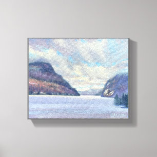Lake willoughby Vermont olieverfschilderij Canvas Afdruk
