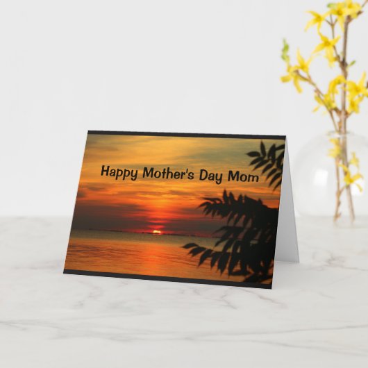 Lake Winnebago Sunset Happy Moederdag mama Kaart (Gele Bloem)