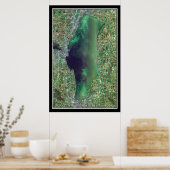Lake Winnebago Wisconsin Satellite Poster Map (Keuken)