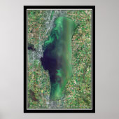 Lake Winnebago Wisconsin Satellite Poster Map (Voorkant)