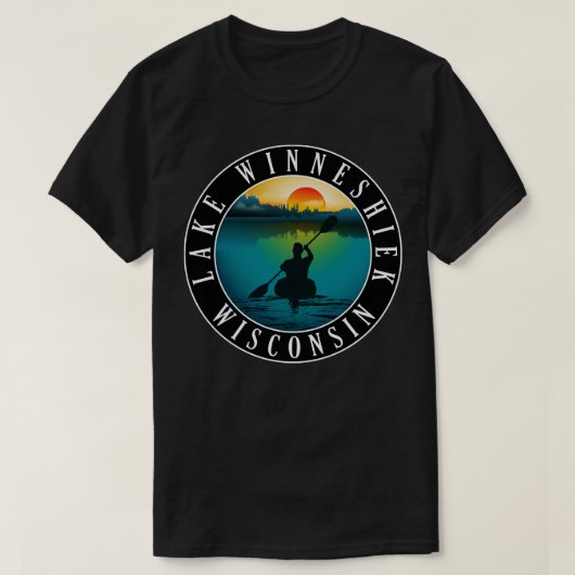 Lake Winneshiek Wisconsin Kayaking T-shirt (Design voorkant)