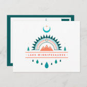 Lake Winnipesaukee Boho Regenboog Maan Briefkaart (Voorkant / Achterkant)