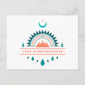 Lake Winnipesaukee Boho Regenboog Maan Briefkaart (Voorkant)