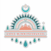 Lake Winnipesaukee Boho regenboog maan sticker (Voorkant)
