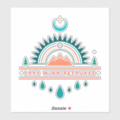 Lake Winnipesaukee Boho regenboog maan sticker (Vel)