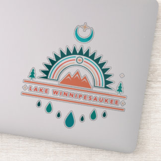 Lake Winnipesaukee Boho regenboog maan sticker