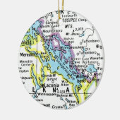 Lake Winnipesaukee Kaart Keramisch Ornament (Links)