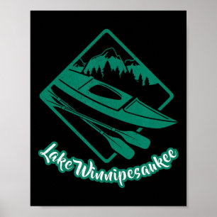Lake Winnipesaukee kanoe kayak varen peddelen Poster