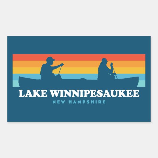 Lake Winnipesaukee New Hampshire Canoe Rechthoekige Sticker (Voorkant)