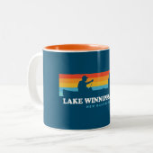  Lake Winnipesaukee New Hampshire Canoe Tweekleurige Koffiemok (Voorkant links)