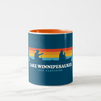 Lake Winnipesaukee New Hampshire Canoe Tweekleurige Koffiemok
