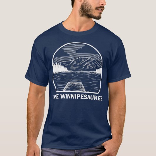 LAKE WINNIPESAUKEE NEW HAMPSHIRE Funny Vist T-shirt (Voorkant)