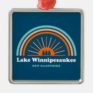 Lake Winnipesaukee New Hampshire Rainbow Metalen Ornament