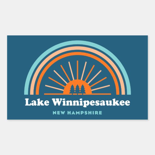 Lake Winnipesaukee New Hampshire Rainbow Rechthoekige Sticker (Voorkant)