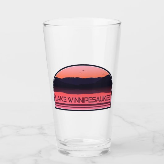 Lake Winnipesaukee New Hampshire Red Sunrise Glas (Voorkant)