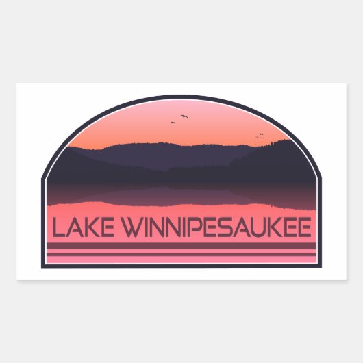 Lake Winnipesaukee New Hampshire Red Sunrise Rechthoekige Sticker (Voorkant)