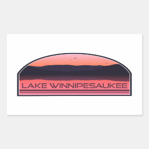 Lake Winnipesaukee New Hampshire Red Sunrise Rechthoekige Sticker