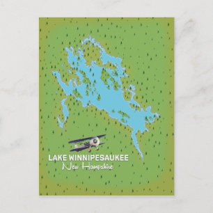 Lake Winnipesaukee New Hampshire reisposter Briefkaart