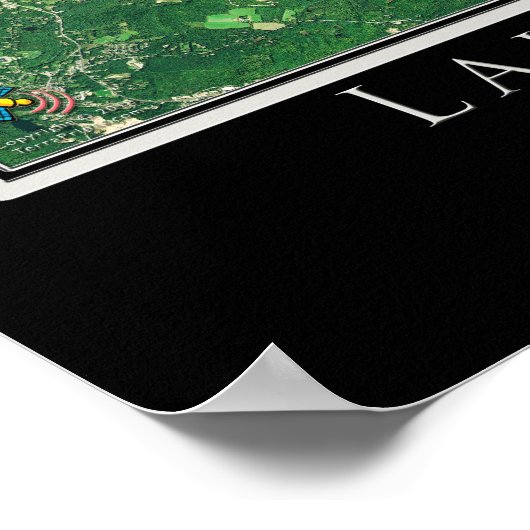 Lake Winnipesaukee New Hampshire Satellite Map Poster (Hoek)