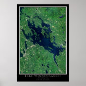 Lake Winnipesaukee New Hampshire Satellite Map Poster (Voorkant)