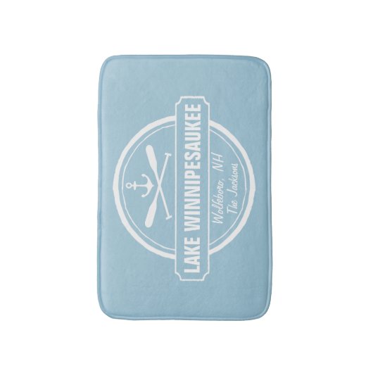 Lake Winnipesaukee NH aangepaste stad, naam, anker Badmat (Voorkant Verticaal)