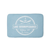 Lake Winnipesaukee NH aangepaste stad, naam, anker Badmat (Voorkant)