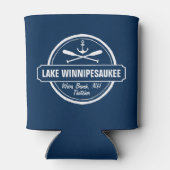 Lake Winnipesaukee NH aangepaste stad, naam, anker Blikjeskoeler (Achterkant)