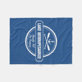 Lake Winnipesaukee NH aangepaste stad, naam, anker Fleece Deken (Voorkant (Horizontaal))
