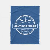 Lake Winnipesaukee NH aangepaste stad, naam, anker Fleece Deken (Voorkant)