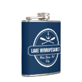 Lake Winnipesaukee NH aangepaste stad, naam, anker Heupfles (Rechts)