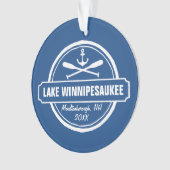 Lake Winnipesaukee NH aangepaste stad, naam, anker Ornament (voorkant)