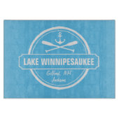 Lake Winnipesaukee NH aangepaste stad, naam, anker Snijplank (Voorkant)