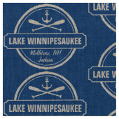 Lake Winnipesaukee NH aangepaste stad, naam, anker Stof (Close Up)