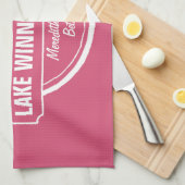 Lake Winnipesaukee NH aangepaste stad, naam, anker Theedoek (Quarter Fold)