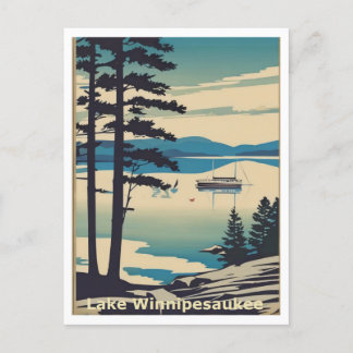 Lake Winnipesaukee NH Quiet Lake Scene Graphic Art Briefkaart