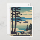 Lake Winnipesaukee NH Quiet Lake Scene Graphic Art Briefkaart (Voorkant / Achterkant)