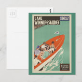 Lake Winnipesaukee NH Railroad Vintage Travel Briefkaart (Voorkant / Achterkant)