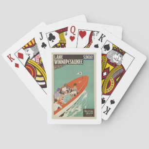 Lake Winnipesaukee NH Railroad Vintage Travel Pokerkaarten